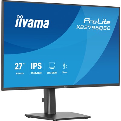 Iiyama  ProLite XB2796QSC-B1 27″ QHD IPS 16:9 75 Hz USB-C 65WPD Monitor | 04948570127023