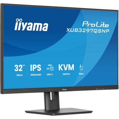 Iiyama  ProLite XUB3297QSNP-B1 81.3cm (32″) QHD Business 16:9 100 Hz Monitor DP/HDMI/USB-C PD95W | 04948570124435