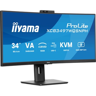 Iiyama  ProLite XCB3497WQSNPH-B1 34 Zoll UWQHD Curved VA LED 21:9 120 Hz Office Monitor | 04948570125296