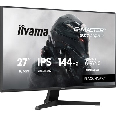 Iiyama  G-Master Black Hawk G2741QSU-B1 27 Zoll QHD IPS LED 16:9 144 Hz Gaming Monitor | 04948570126873