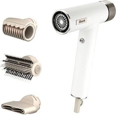 Shark Seidenweiß Speedstyle Haartrockner & Rapidgloss Finisher Für Glattes & Welliges Haar, 3 Styler, Schnelltrocknend, Glättet Fliegende Haare, Für Alle Haartypen, Keine Hitzeschäden, Ionisch, Seide, Hd333eu - Image 8