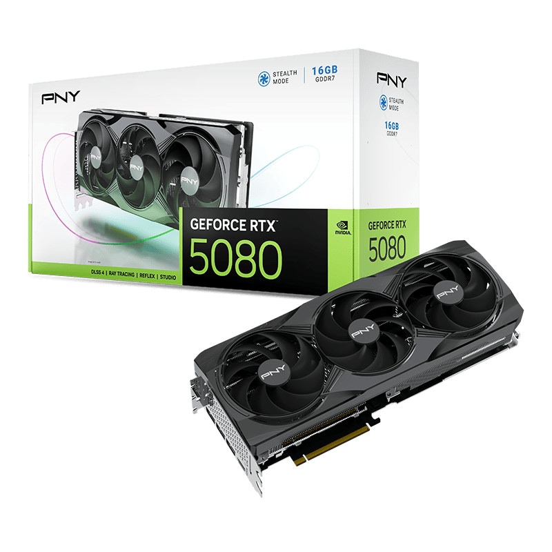 PNY GeForce RTX 5080 Triple Fan 16GB Grafikkarte 3xDP/HDMI