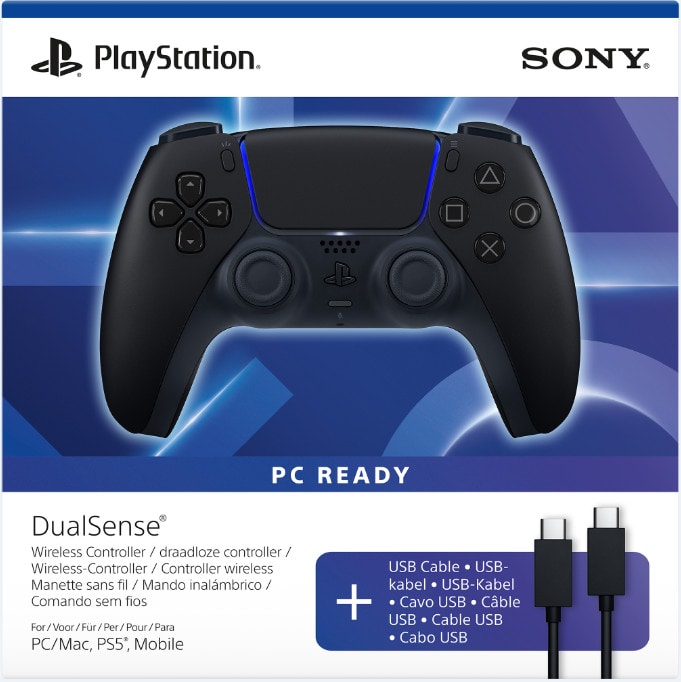 Sony DualSense Wireless-Controller – Midnight Black + USB-Kabel für PC (Mac, PC, PS5), Gaming Controller, Schwarz - Image 2