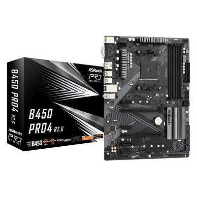 ASRock  B450 Pro4 R2.0 Mainboard Sockel AM4/HDMI/DP, VGA | 04710483932786