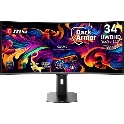 MSI  MPG 341CQRDE QD-OLED X36 34 Zoll UWQHD QD-OLED Curved Gaming Monitor 21:9 360 Hz DP/HDMI/USB-C PD98W | 04711377404136