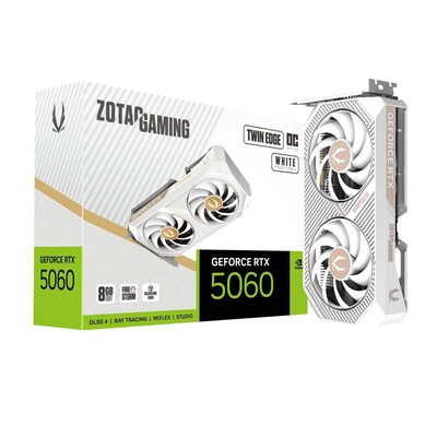 Zotac  GAMING GeForce RTX 5060 Twin Edge OC White Edition 8GB GDDR7 Grafikkarte 3x DP, 1x HDMI | 08886307701510