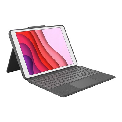 Logitech  Combo Touch Grafit Tastatur-Case für iPad 10,2 Zoll (7./8./9. Generation), Hintergrundbeleuchtung und Trackpad | 05099206090149