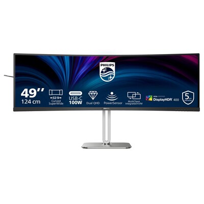 Philips  49B2U5900C 48.8 Zoll DQHD VA Curved Office Monitor 32:9 DP/HDMI/USB-C PD100W Docking 75Hz | 08721038006551