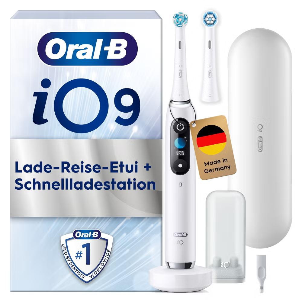 Oral-B Weiß Alabaster Elektrische Zahnbürste "Oral-B Io Series 9" 2 Stk. Aufsteckbürsten 7 Putzmodi Für Zahnpflege 3D-Analyse Farbdisplay & Lade-Reiseetui von Baur - Bild 7