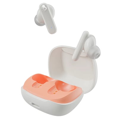Skullcandy Smokin' Buds True Wireless drahtlose Kopfhörer, weiß/orange Bluetooth In-Ear