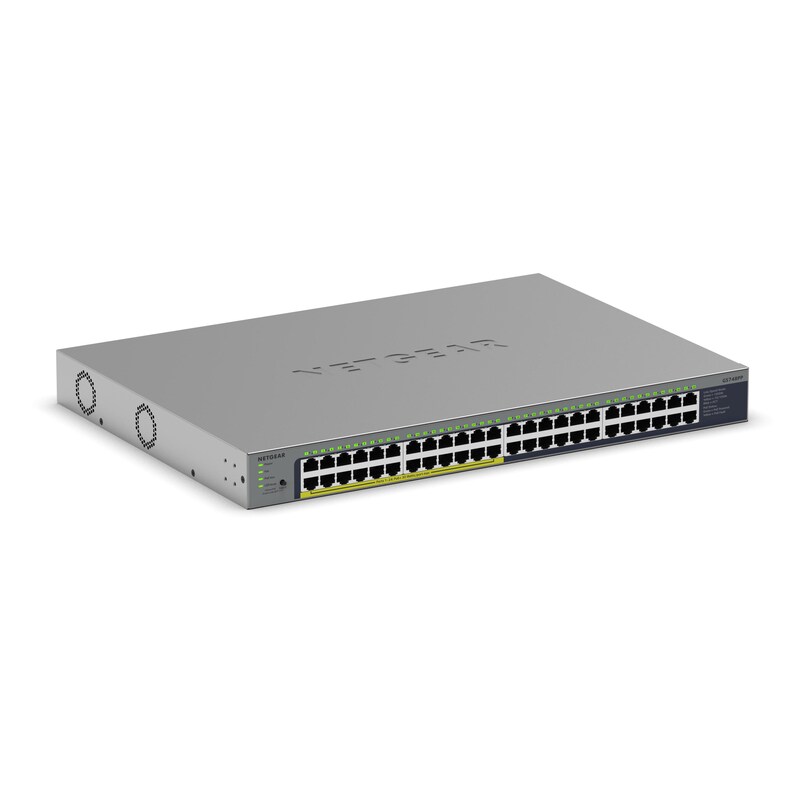 NETGEAR günstig Kaufen-NETGEAR 48PT GIGE UNMANAGED RACKMOUNT SWCH. NETGEAR 48PT GIGE UNMANAGED RACKMOUNT SWCH <![CDATA[• Unmanaged Switch • 48 RJ45-Ports (48x GB-LAN) • 24 POE Ports mit 380W Gesamtbudget (davon 24x PoE+) • Kühlung: aktiv, Rack-Kompatibel (1HE), inkl. Montage-Wi