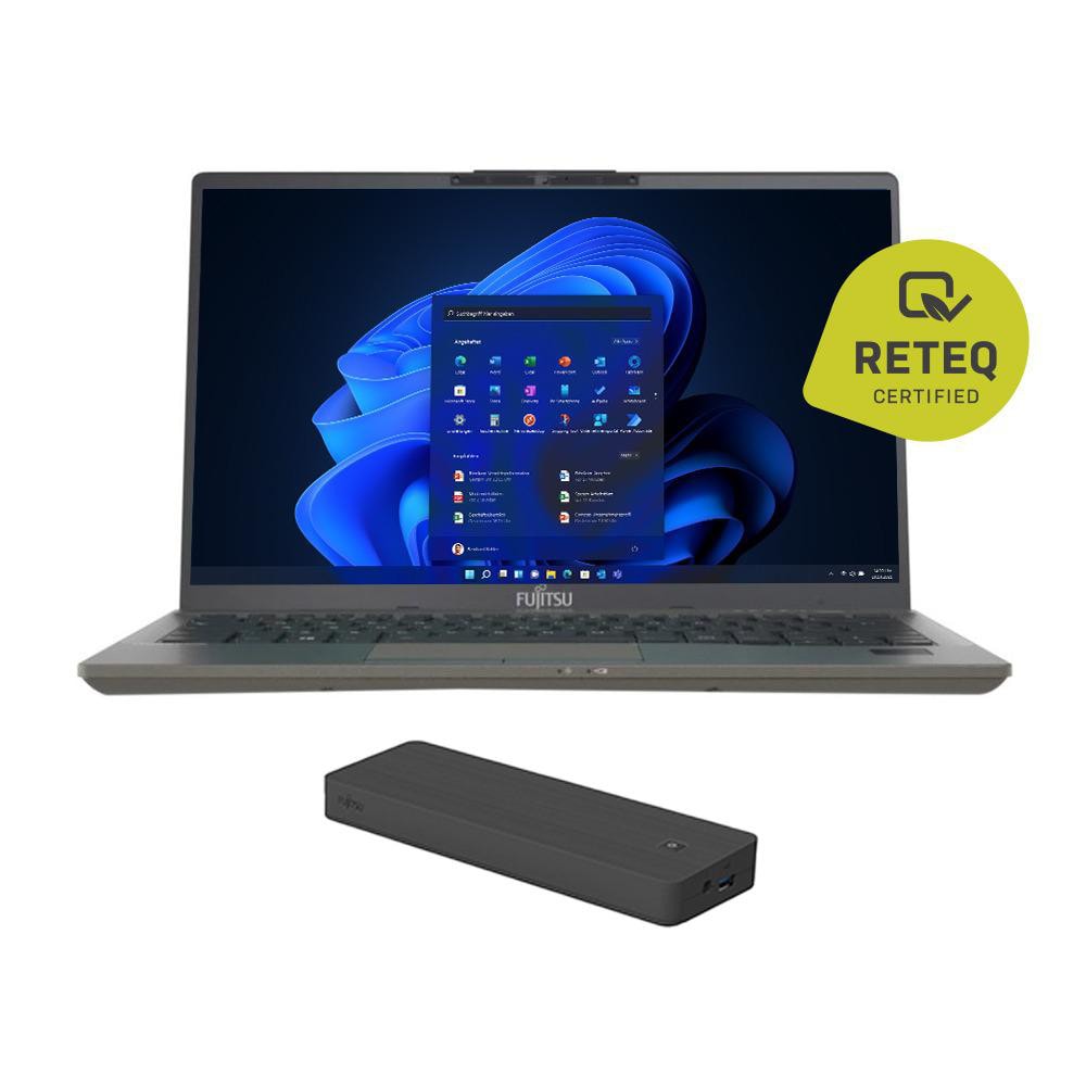 Refurbished: Fujitsu Lifebook U7411 14" FHD Core i7-1185G7 16GB/512GB Win11 Pro inkl. Dockingstation