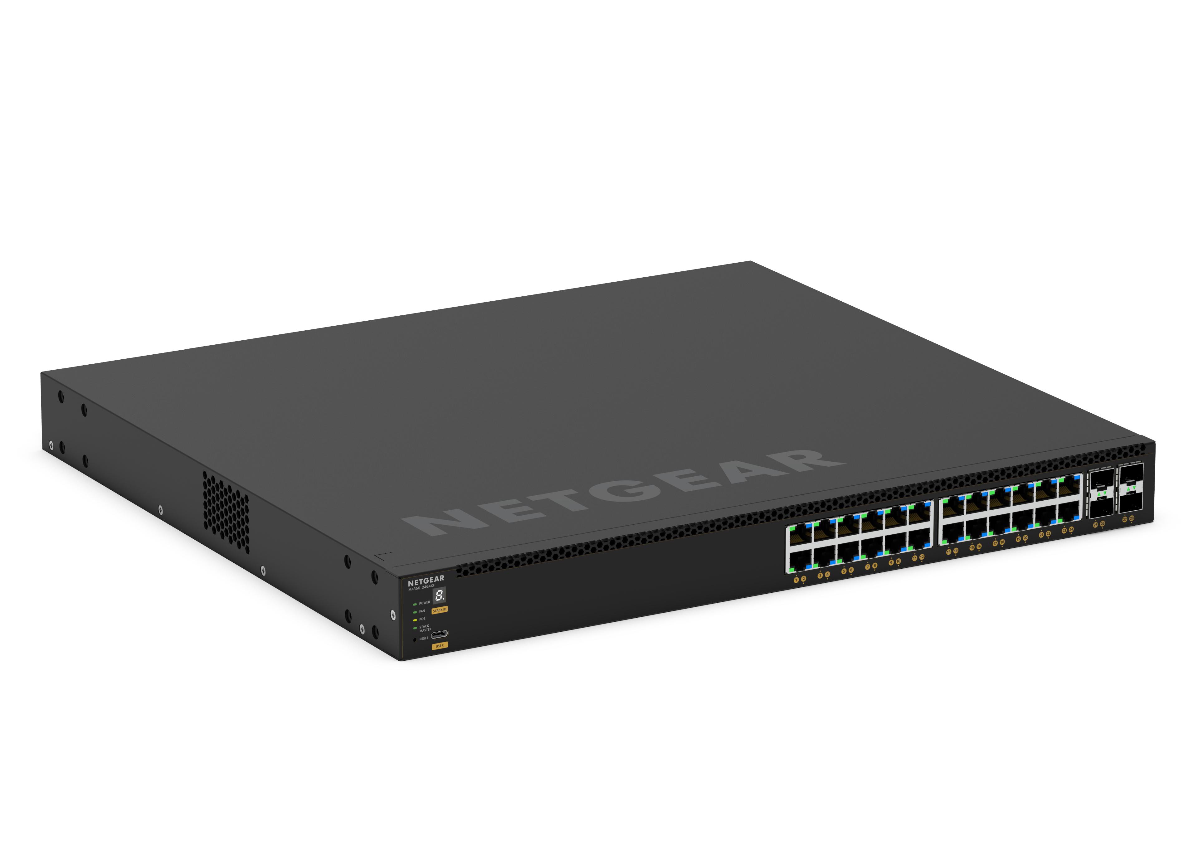 NETGEAR M4350-24G4XF (GSM4328)-24x1G PoE+ (648W base, up to 720W) and 4xSFP+ Managed Switch