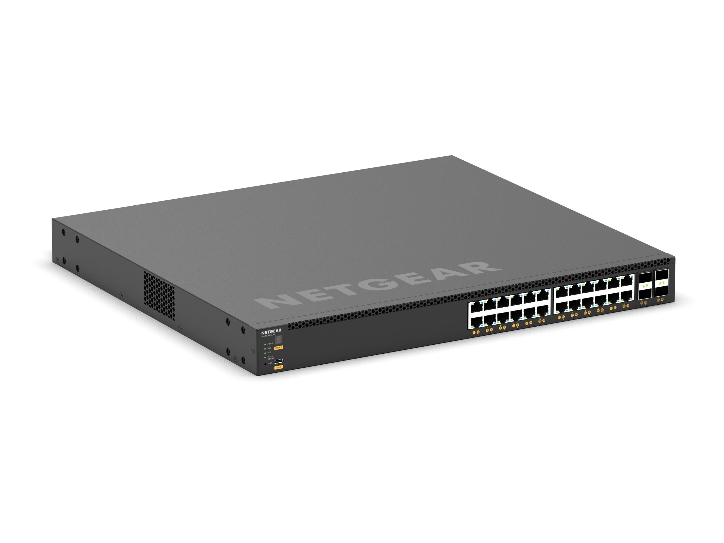 NETGEAR M4350-24X4V (XSM4328CV)-24x10G/Multi-Gig PoE+ (576W base, up to 720W) and 4xSFP28 25G Managed Switch