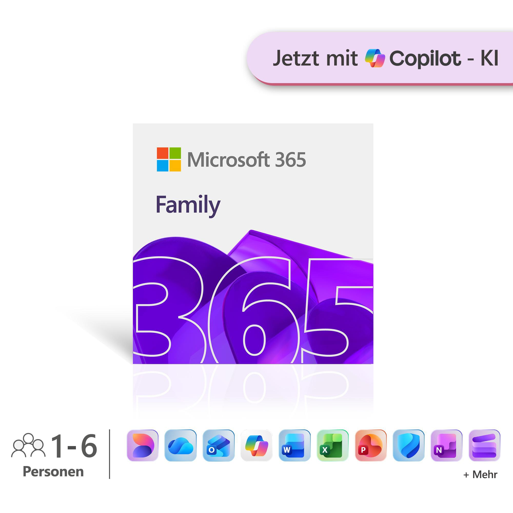 Microsoft 365 Family (Inkl. Copilot-Ki) Esd 6 Benutzer 1 Jahr Eurozone - Image 4
