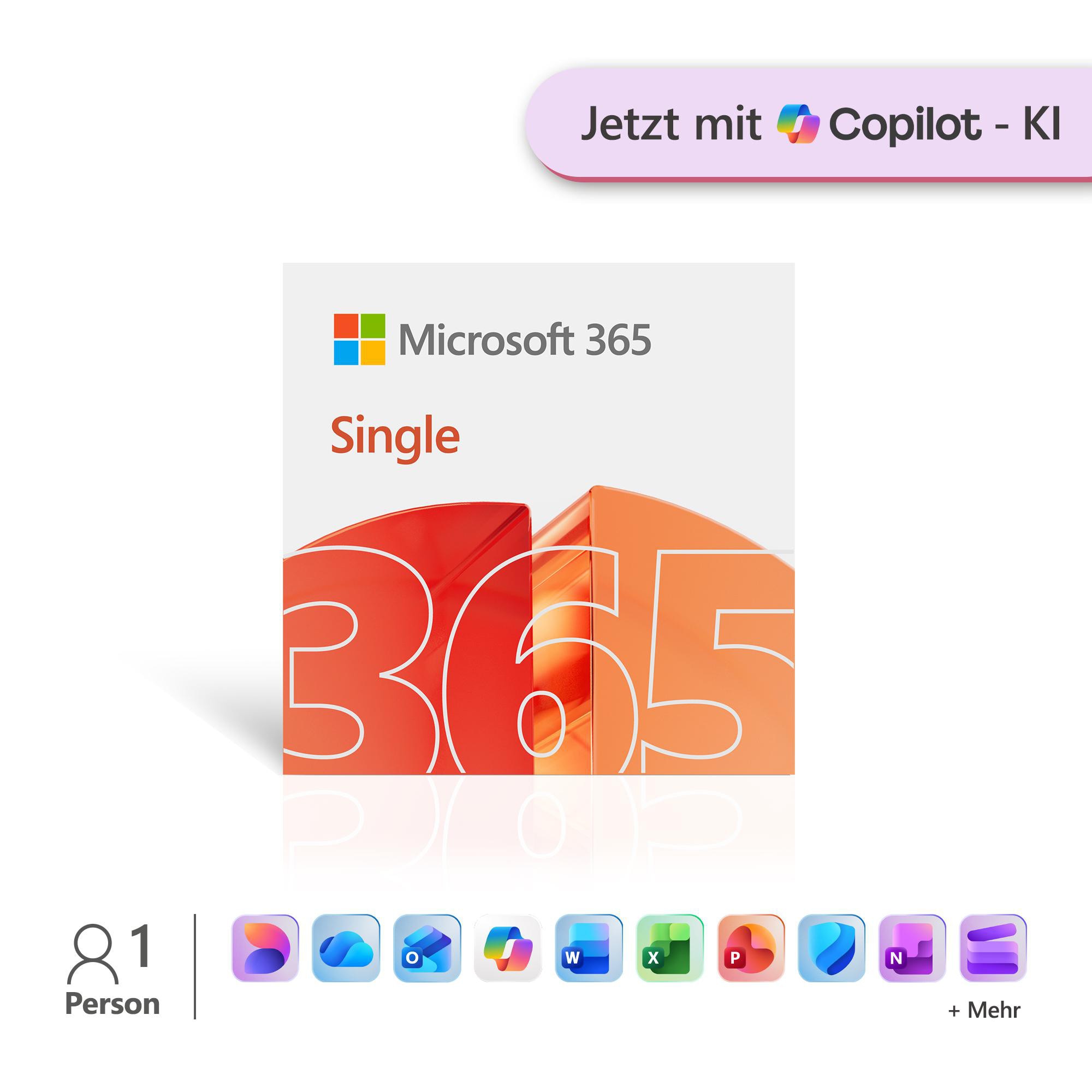 Microsoft 365 Single (Office-Apps Inkl. Copilot-Ki Und 1Tb Cloudspeicher) | Download & Produktschlüssel Größe 1 - Image 8