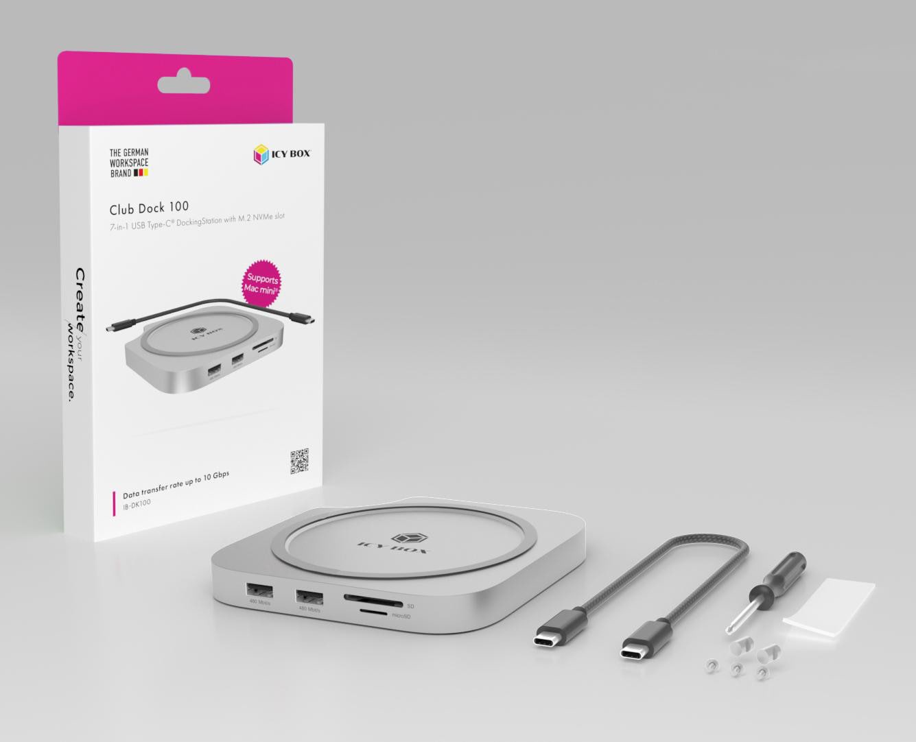 Raidsonic ICY BOX Club Dock 100 Dockingstation für Mac Mini® (IB-DK100)