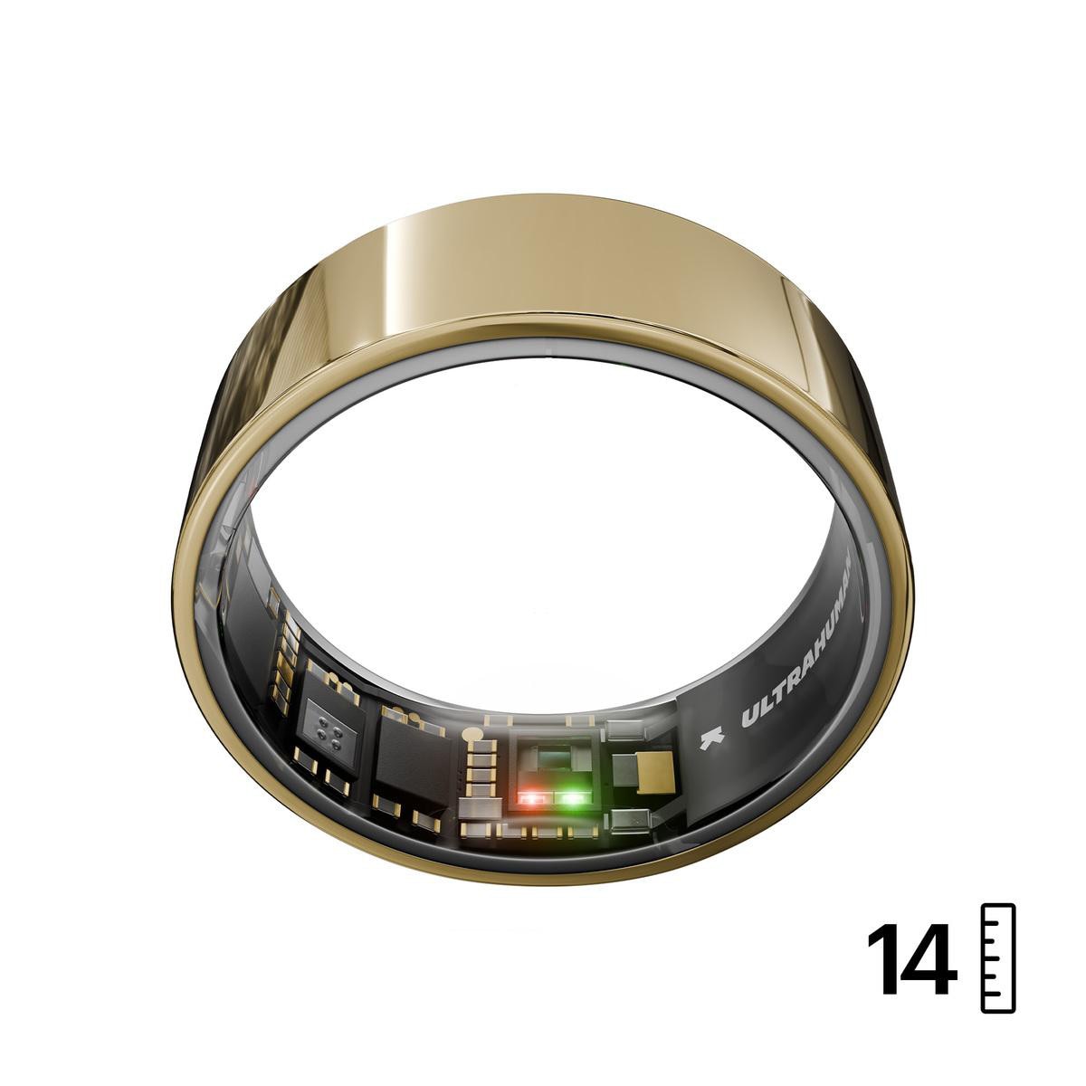 ULTRAHUMAN Ring Air - Smart Ring für Frauen und Männer - Schlaf -und Fitness Tracking Wearable - Herzfrequenz - Smartring Bionic Gold Größe 14 Image