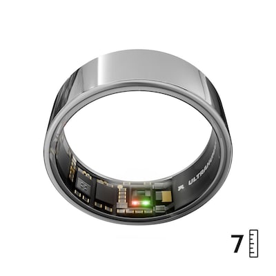 ULTRAHUMAN Ring Air - Smart Ring für Frauen und Männer - Schlaf -und Fitness Tracking Wearable - Herzfrequenz - Smartring Space Silver Größe 7