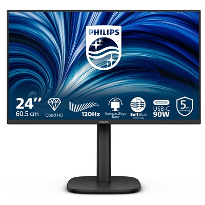 Philips 24B2U3601 23.8 Zoll QHD IPS Office Monitor 16:9 120 Hz DP/HDMI/USB-C PD90W/LAN Docking