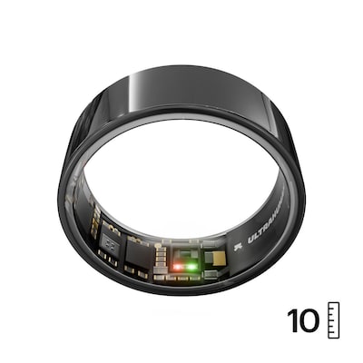 ULTRAHUMAN Ring Air - Smart Ring für Frauen und Männer - Schlaf -und Fitness Tracking Wearable - Herzfrequenz - Smartring Aster Black Größe 10