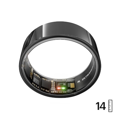 ULTRAHUMAN Ring Air - Smart Ring für Frauen und Männer - Schlaf -und Fitness Tracking Wearable - Herzfrequenz - Smartring Aster Black Größe 14