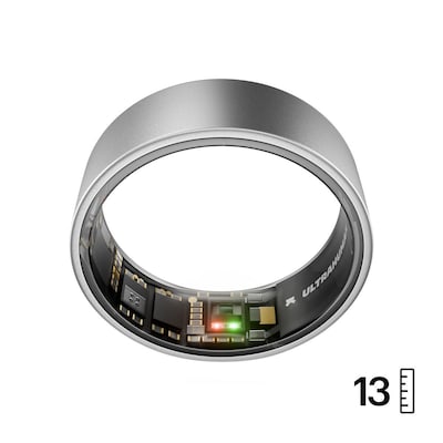 ULTRAHUMAN Ring Air - Smart Ring für Frauen und Männer - Schlaf -und Fitness Tracking Wearable - Herzfrequenz - Smartring Raw Titanium Größe 13