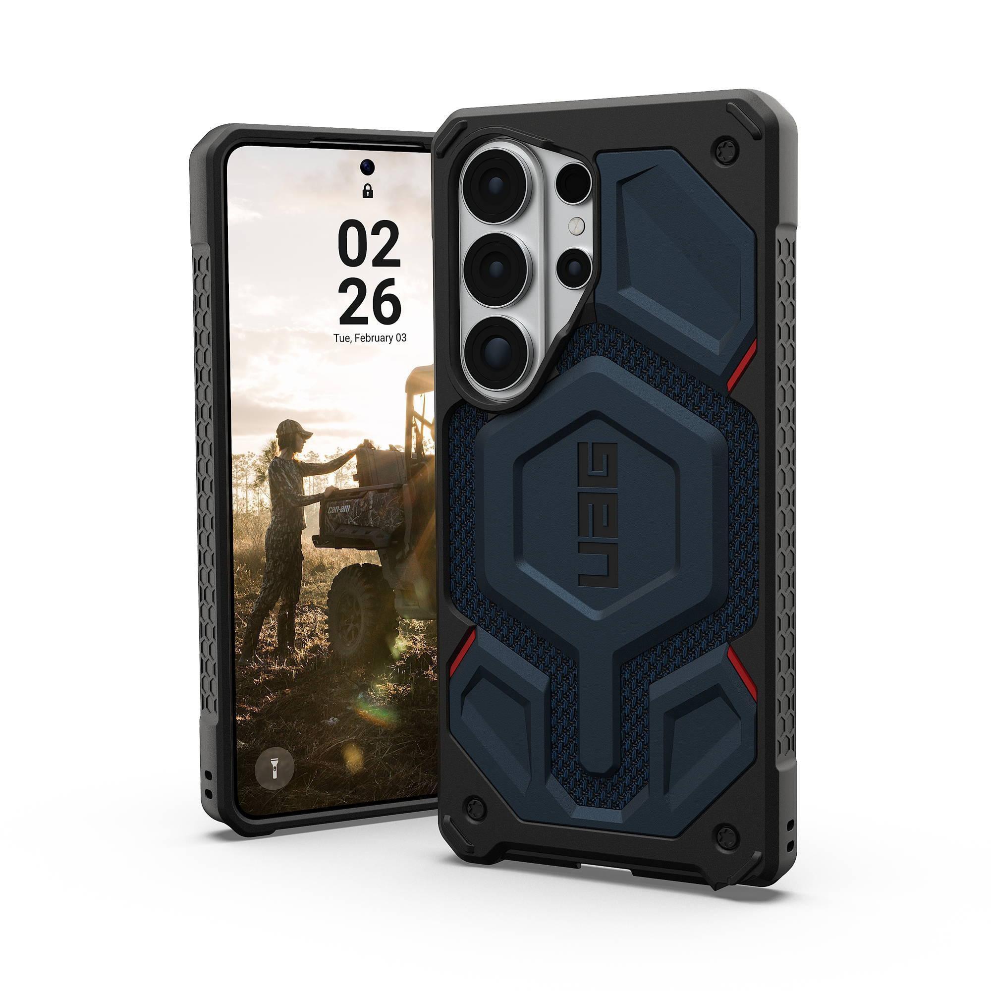 UAG Urban Armor Gear Monarch Pro Case mit Magnet-Modul für Samsung Galaxy S26 Ultra kevlar mallard (blau)