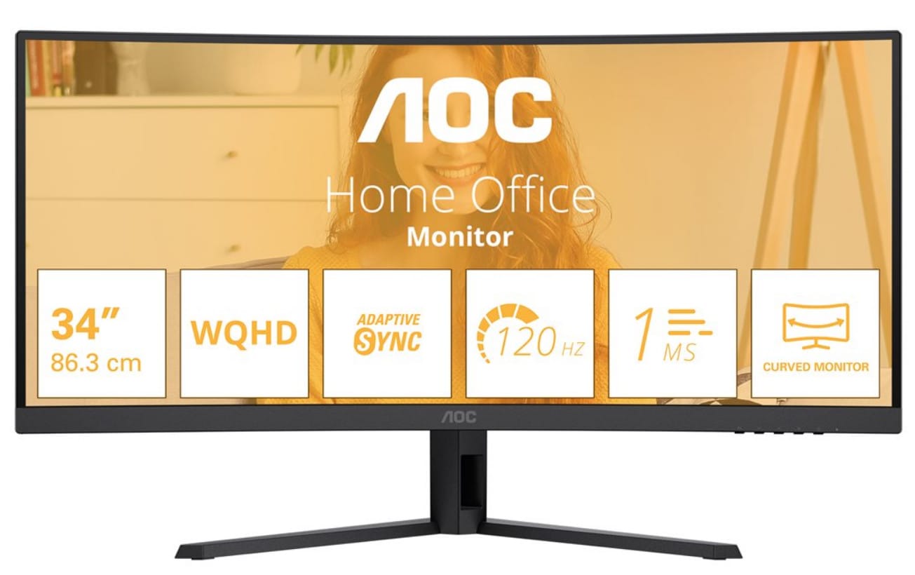 AOC CU34B3E 34 Zoll UWQHD 21:9 120 Hz Curved Monitor