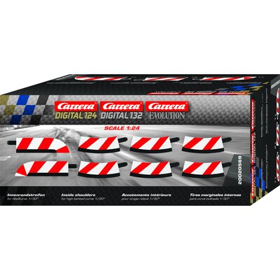 Image of Carrera Digital 124 Innenrandstreifen für Steilkurve 1/30° (6), Endstücke (2)
