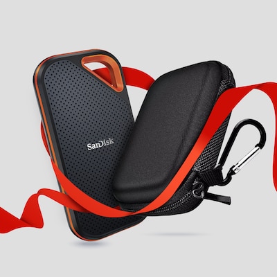 SanDisk Extreme Pro Portable SSD V2 1 TB USB-C 3.2 (20Gb/​s) externe SSD inklusive Schutztasche