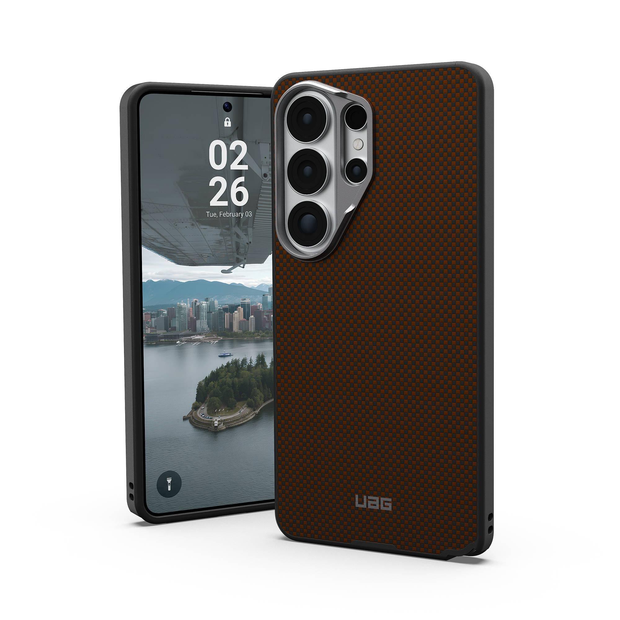 UAG Urban Armor Gear FIBR ARMR Case mit Magnet-Modul für Samsung Galaxy S26 Ultra orange/charcoal (schwarz)