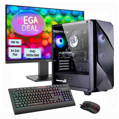 Hyrican GAMEMAX MegaDeal Striker SET2736 7962 Ryzen 7 5700X 16GB 1TB SSD RTX 5060 + MSI PRO MP2412