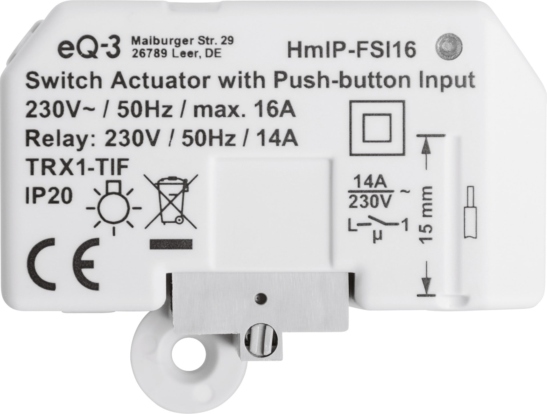 Homematic IP Schaltaktor mit Tastereingang (16 A) – Unterputz HmIP-FSI16