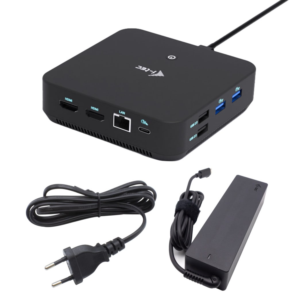 i-tec USB-C Pro Docking Station – 4K-Auflösung, 2x HDMI, 1x DP, 5x USB-A, 2x USB-C, Gbit-LAN, inkl. 100W Netzteil