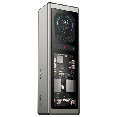 Lenovo 140W Laptop Powerbank Gold/Grau – 2x USB-C, 1x USB-A, 20.000 mAh, HD-TFT-Display