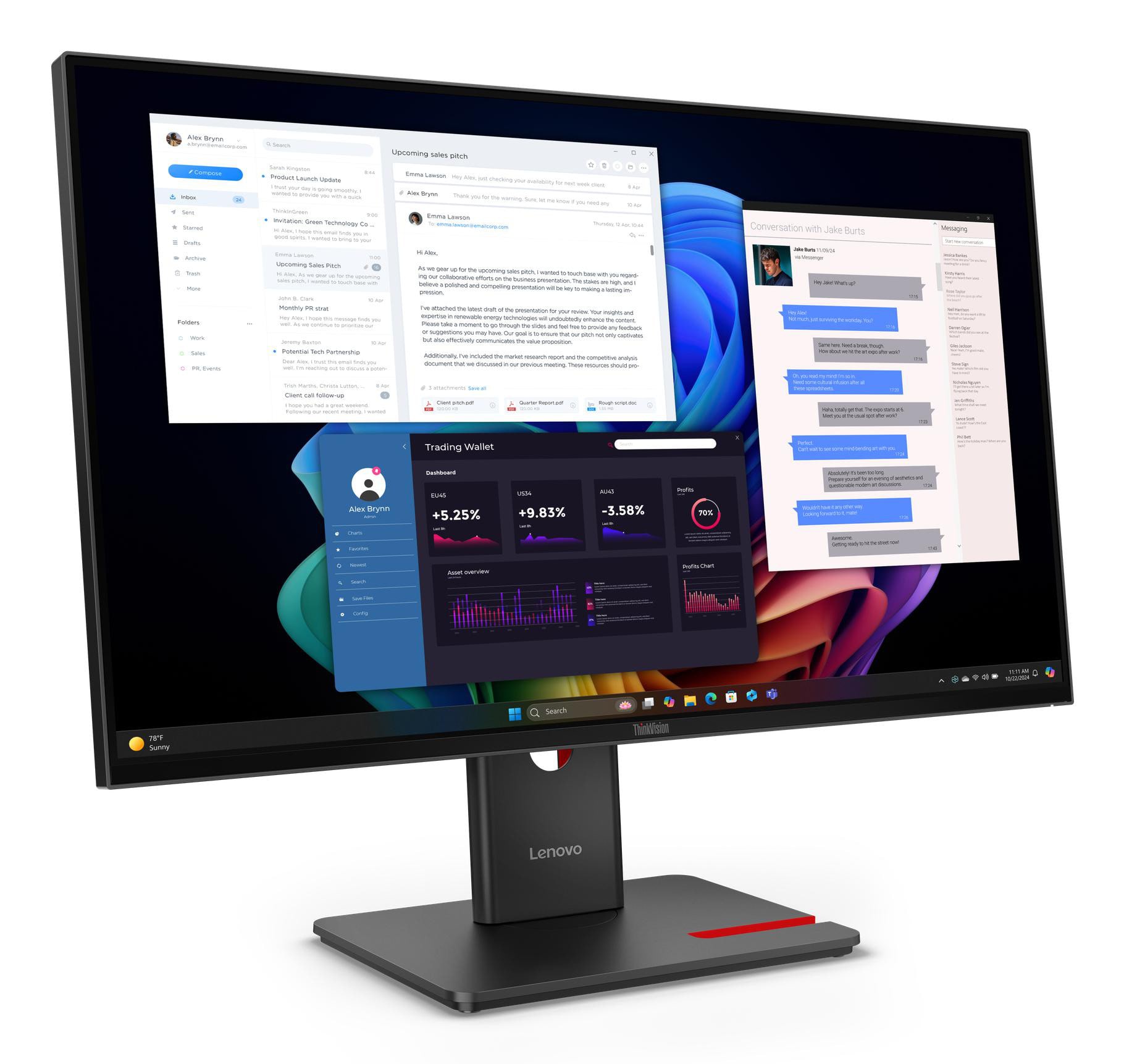 Lenovo ThinkVision T32UD-40 Monitor 81,3cm (31,5") 4K UHD IPS 16:9 60Hz Monitor