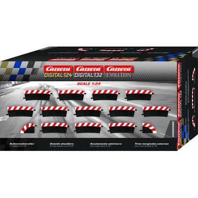 Image of Carrera Digital 124 Außenrandstreifen für Steilkurve 4/15° (12), Endstücke (2)