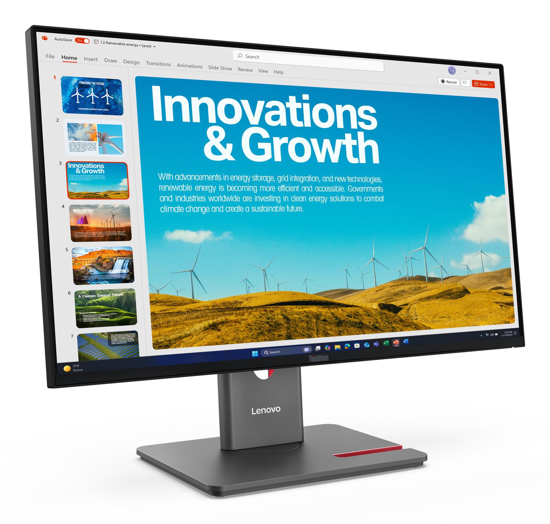 Lenovo ThinkVision P24QD-40 23.8 Zoll WQHD IPS LED 16:9 120 Hz Monitor