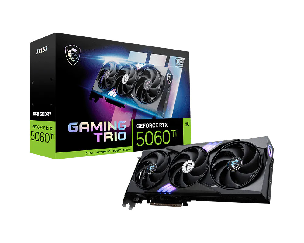 MSI GeForce RTX 5060 Ti 8G GAMING TRIO OC 8GB GDDR7 Grafikkarte, HDMI/DP