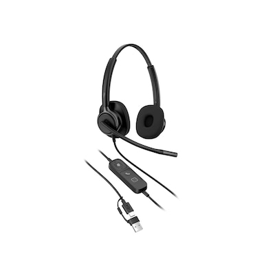 HP | Poly Mission 425 Stereo-Headset USB-C/A, kabelgebunden, KI-Geräuschunterdrückung, Bulk-Verpackung (Kommerzielles Produkt)