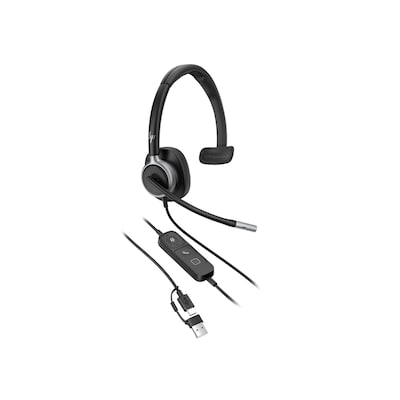 HP | Poly Mission 615 Mono-Headset USB-C/A, kabelgebunden, KI-Geräuschunterdrückung, inkl. Etui, Bulk-Verpackung (Kommerzielles Produkt)