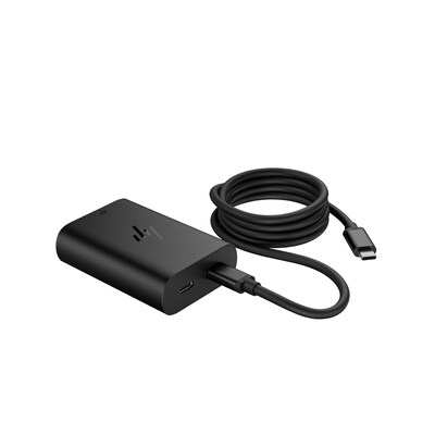 HP USB-C 65W GaN Ladegerät/ Netzteil Schwarz, 2x USB-C, inkl. 1m USB-C Kabel, 1m Netzkabel (Schuko)