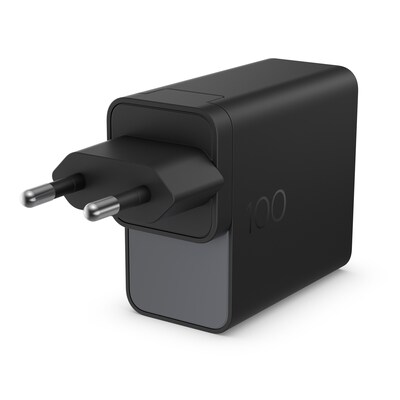 HP USB-C 100W GaN Ladegerät/ Netzteil Schwarz, inkl. 2m USB-C Kabel, Power Delivery (PD) 3.0