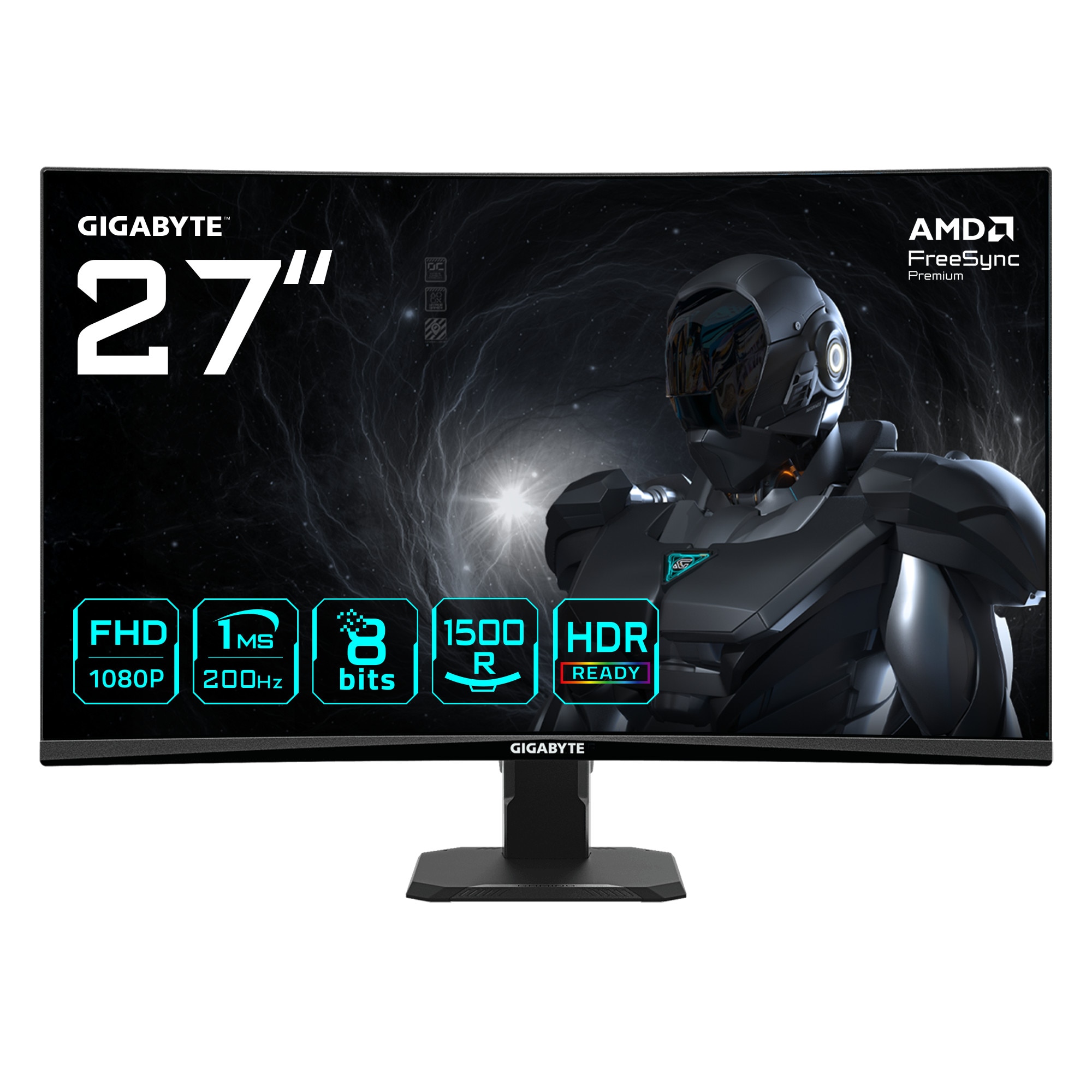 Image of Gigabyte GS27FCA 27 Zoll - Curved Gaming Monitor VA Panel, FHD, 200 Hz, 1 ms, HDMI, DP