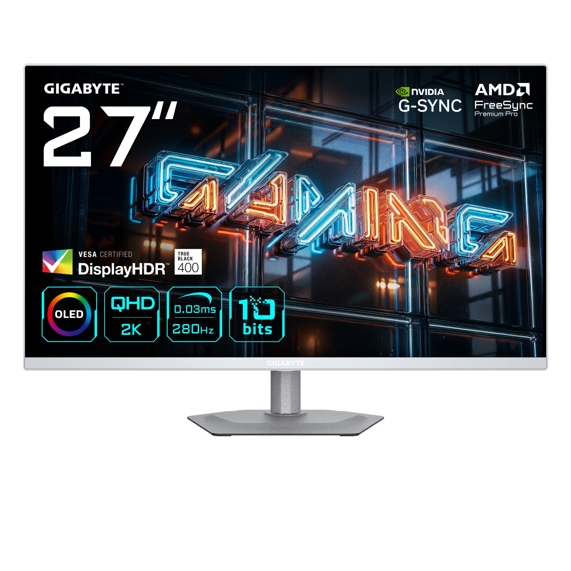GIGABYTE MO27Q2A ICE 27 Zoll WQHD QD-OLED Panel 16:9 280 Hz Gaming Monitor