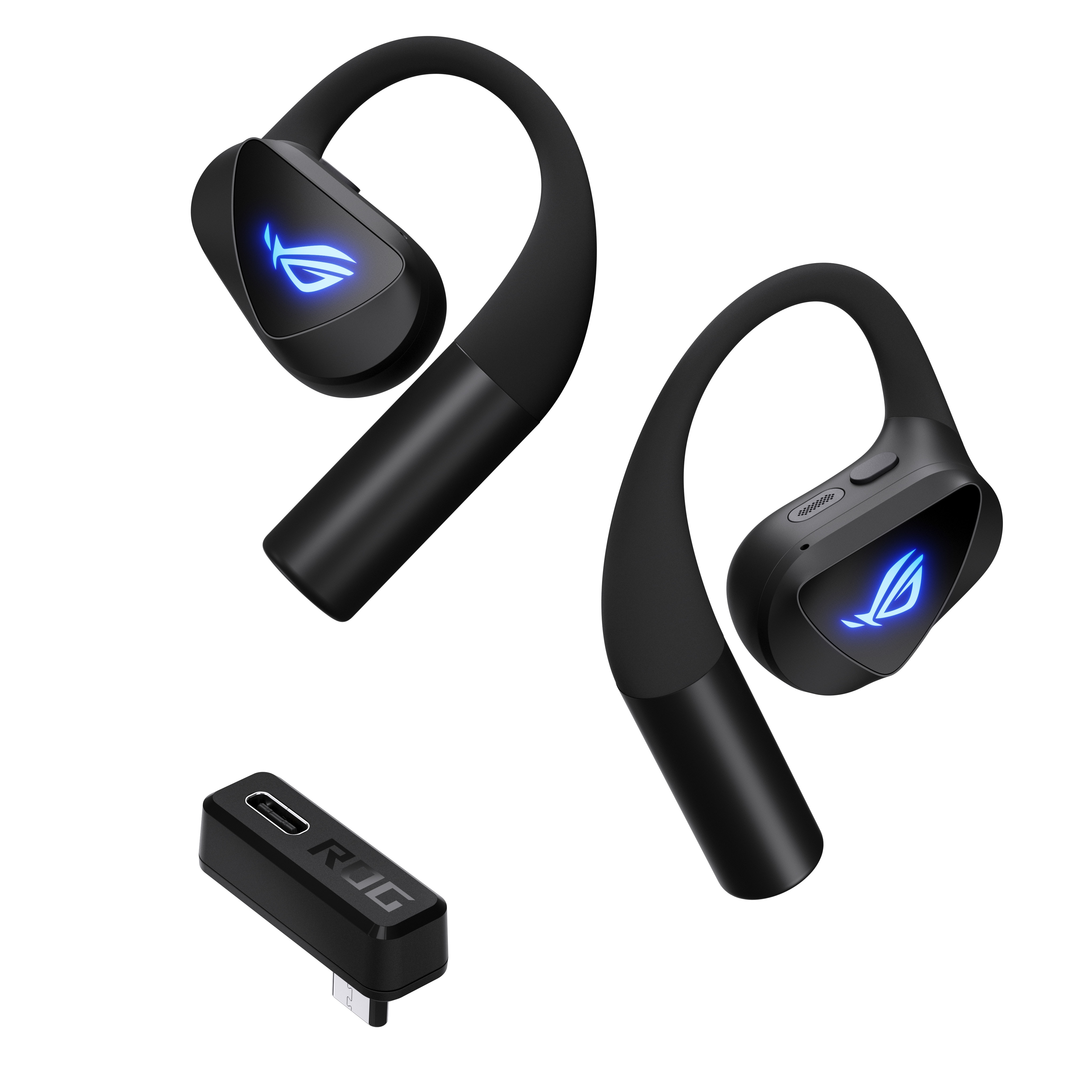 ASUS ROG Cetra Open Wireless Gaming Earbuds-Kopfhörer, kabellos, Bluetooth, 2.4 Ghz Empfänger, Geräuchunterdrücking