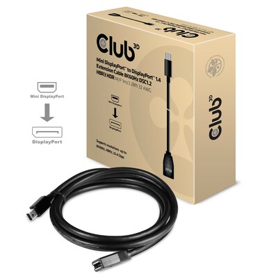 Club 3D CAC-1121 Mini DisplayPort™ / DisplayPort™1.4 Extension Cable 8K60Hz DSC1.2 HBR3 HDR M/F 1m
