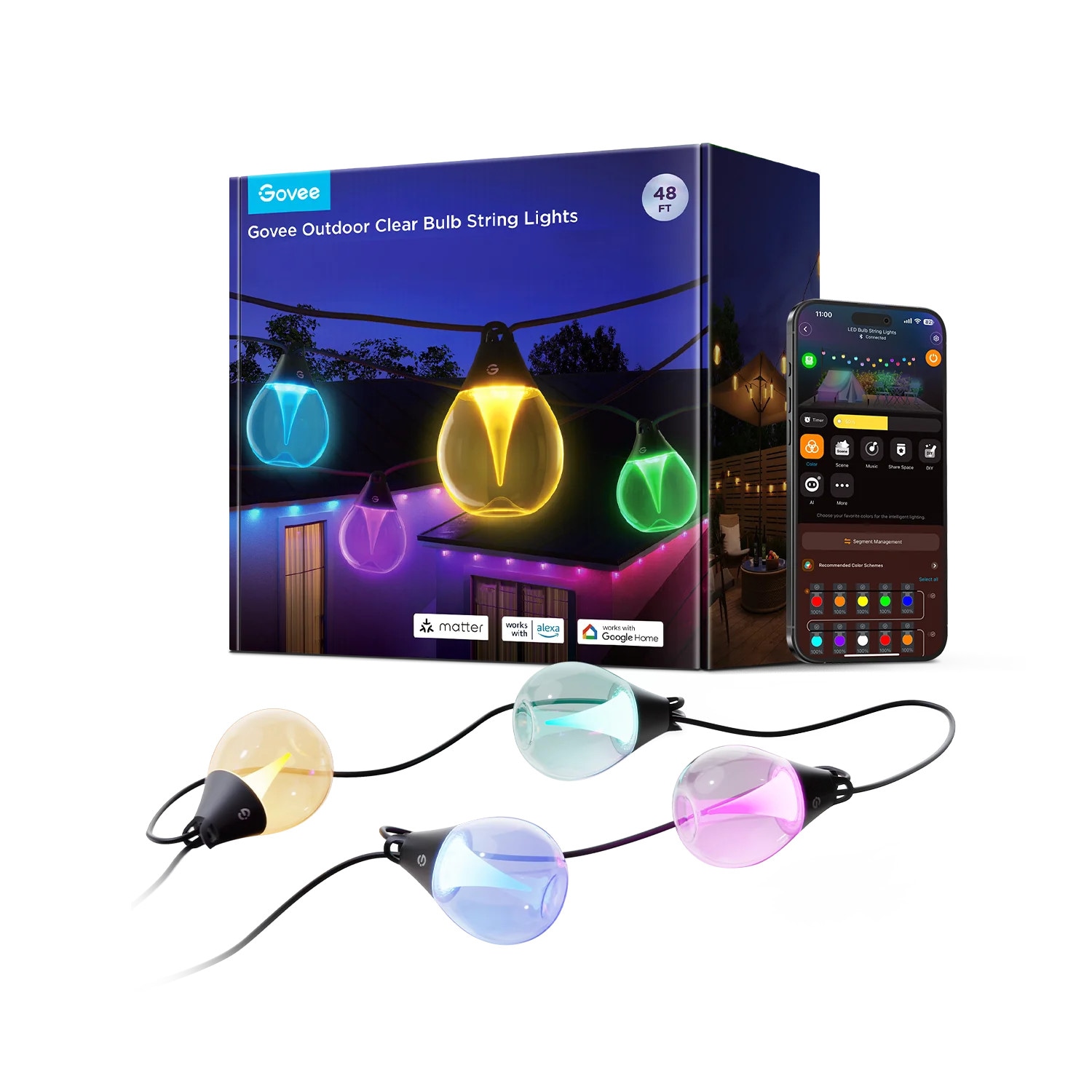 Govee - LED RGBICW Dimmbare Outdoor-Deko-Lichterkette - 16m Gesamtlänge - Bild 8