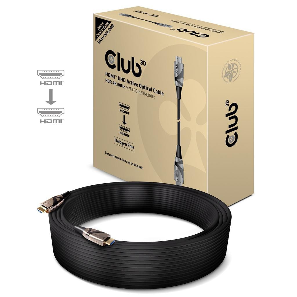 Club 3D CAC-1391 HDMI™ 2.0 UHD Active Optical Cable HDR 4K 60Hz M/M 50m